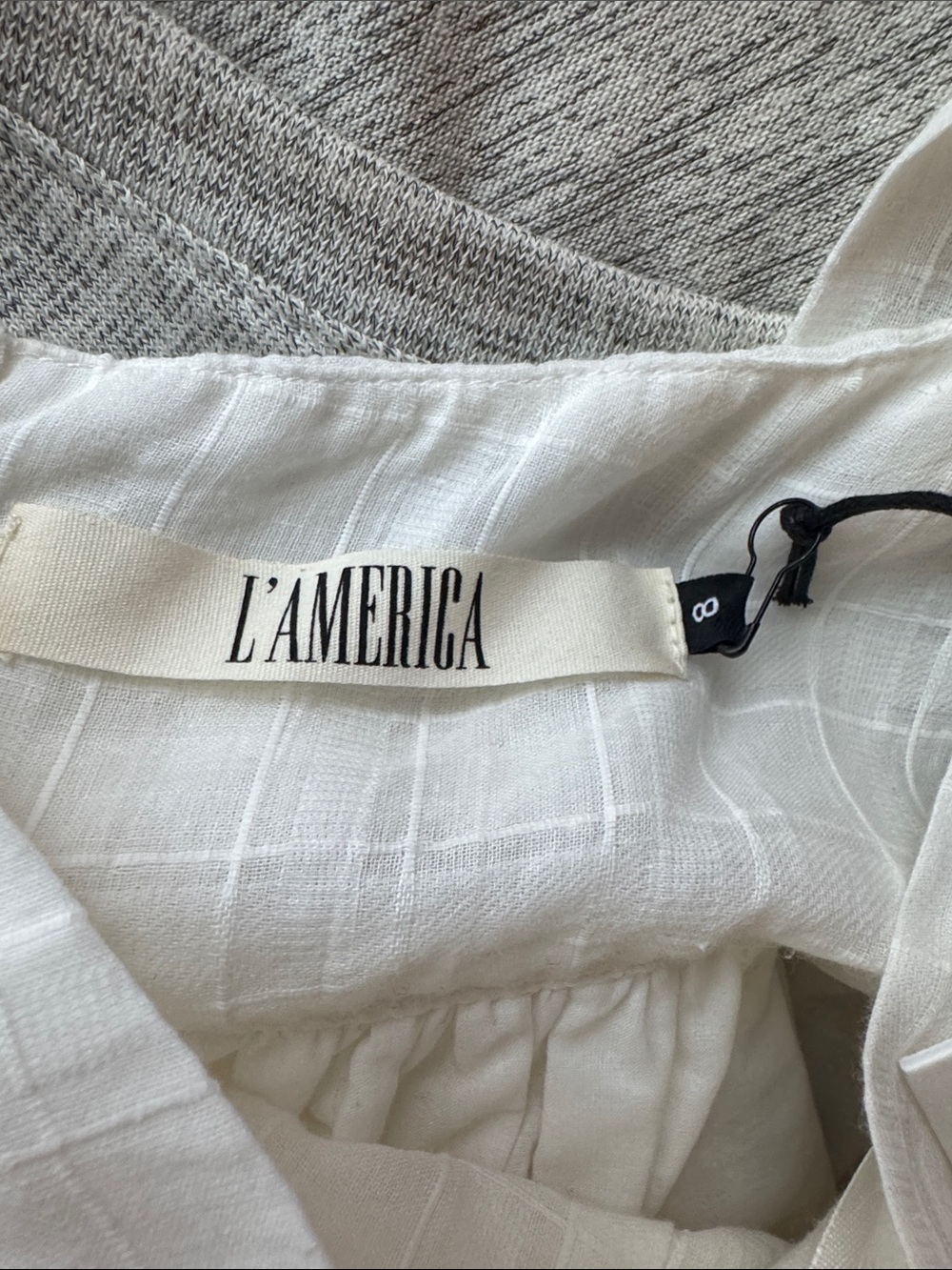 NWT L’America white cotton peplum tank - Picture 5 of 7